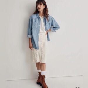 Madewell Cream Cable Knit Midi
Sweater Skirt size M